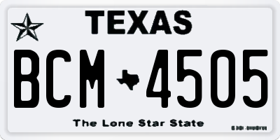 TX license plate BCM4505