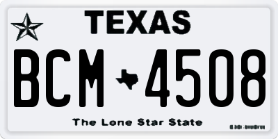 TX license plate BCM4508