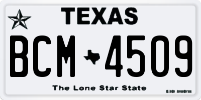 TX license plate BCM4509