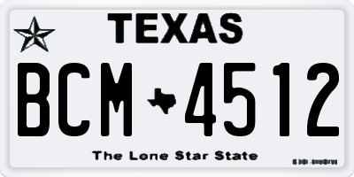TX license plate BCM4512