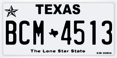 TX license plate BCM4513