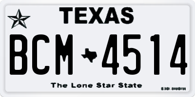 TX license plate BCM4514