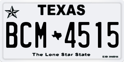 TX license plate BCM4515