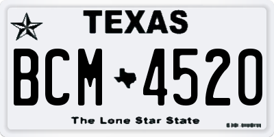 TX license plate BCM4520
