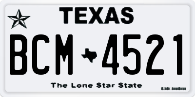 TX license plate BCM4521