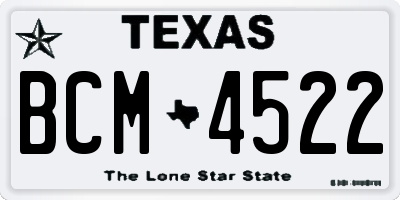 TX license plate BCM4522