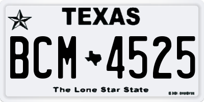 TX license plate BCM4525