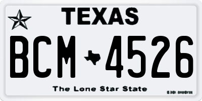 TX license plate BCM4526