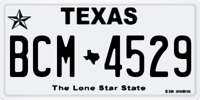 TX license plate BCM4529