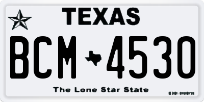 TX license plate BCM4530