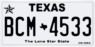 TX license plate BCM4533