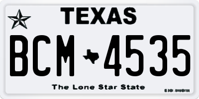 TX license plate BCM4535