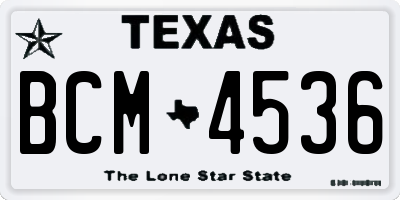 TX license plate BCM4536