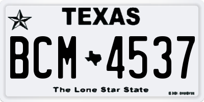 TX license plate BCM4537