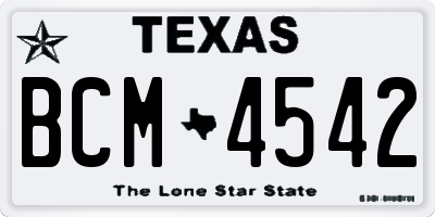 TX license plate BCM4542