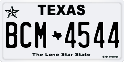 TX license plate BCM4544