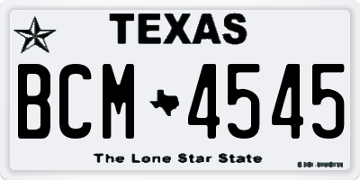 TX license plate BCM4545