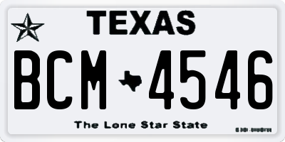 TX license plate BCM4546