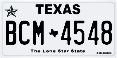 TX license plate BCM4548
