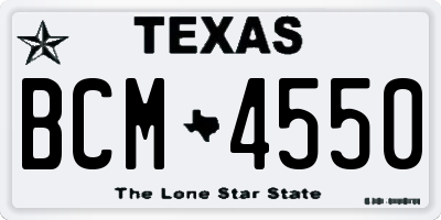 TX license plate BCM4550