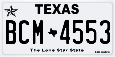 TX license plate BCM4553