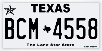 TX license plate BCM4558