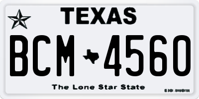 TX license plate BCM4560