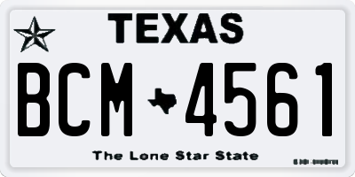 TX license plate BCM4561