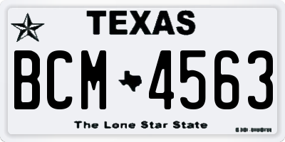 TX license plate BCM4563