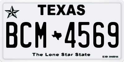 TX license plate BCM4569