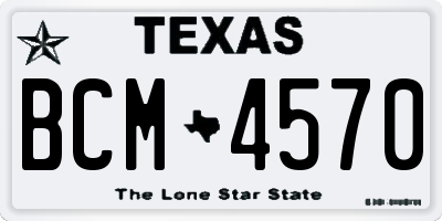 TX license plate BCM4570