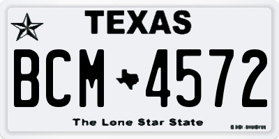 TX license plate BCM4572