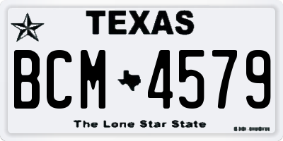 TX license plate BCM4579