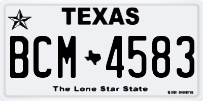 TX license plate BCM4583