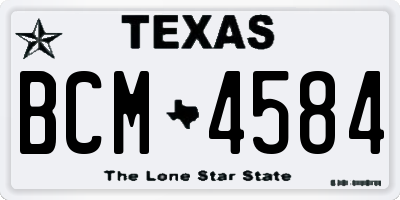 TX license plate BCM4584