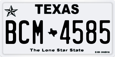 TX license plate BCM4585