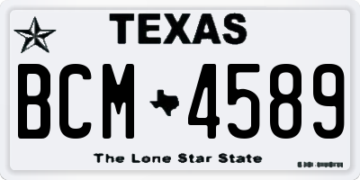 TX license plate BCM4589