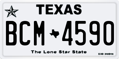 TX license plate BCM4590