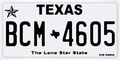 TX license plate BCM4605