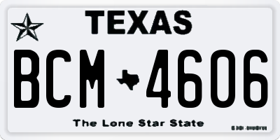 TX license plate BCM4606