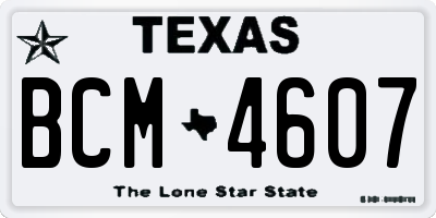 TX license plate BCM4607
