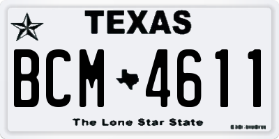 TX license plate BCM4611