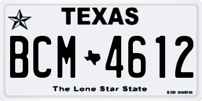TX license plate BCM4612