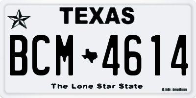 TX license plate BCM4614