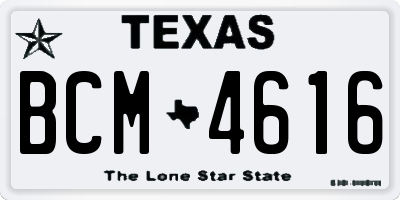 TX license plate BCM4616
