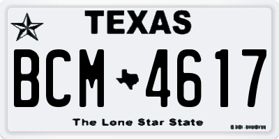 TX license plate BCM4617