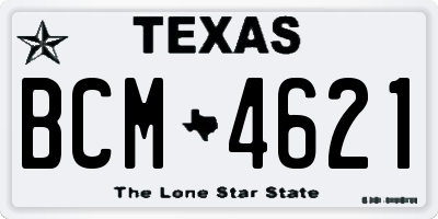 TX license plate BCM4621
