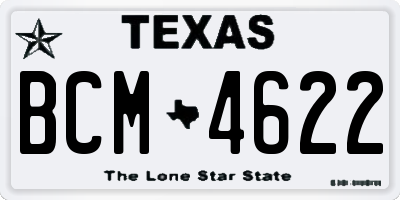 TX license plate BCM4622