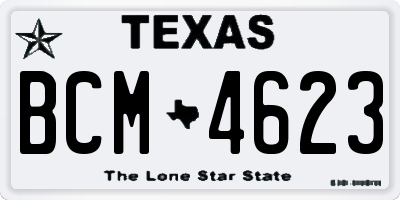 TX license plate BCM4623