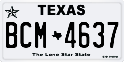 TX license plate BCM4637